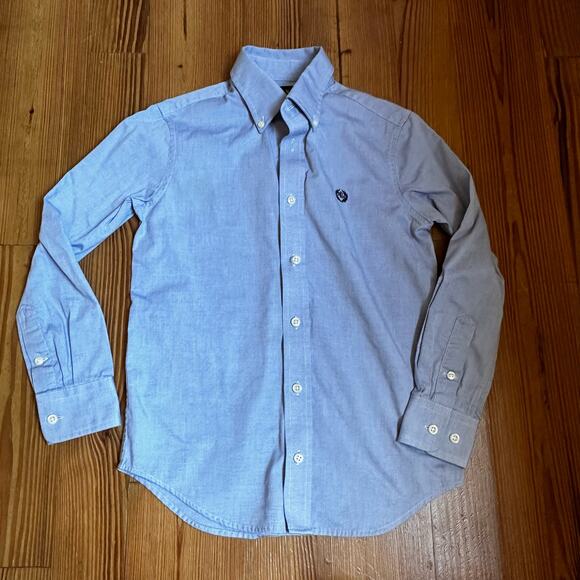 Ralph Lauren blue collar long sleeve button up shirt SIZE 8 - Picture 1 of 5